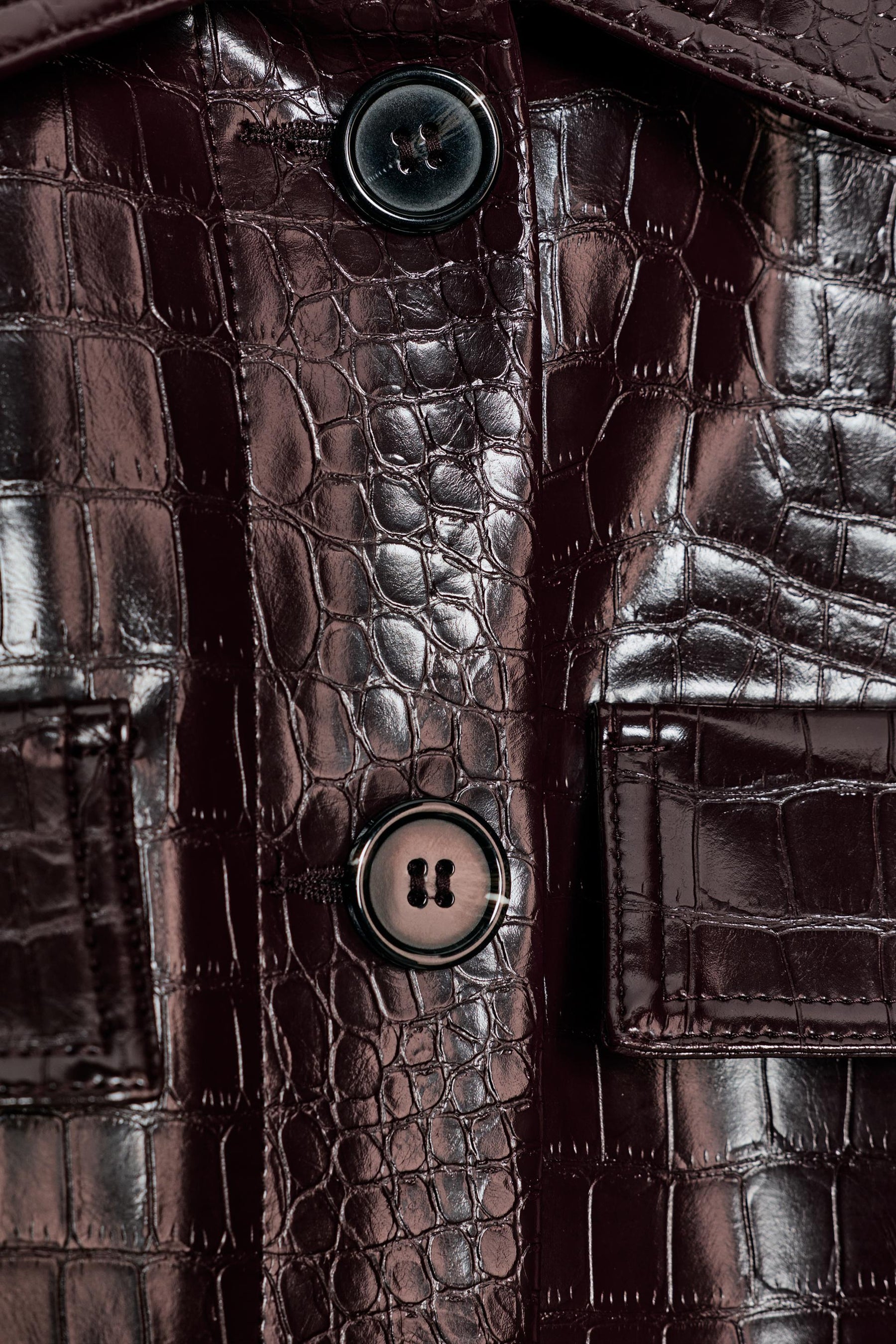 Animal Embossed Leather Jacket