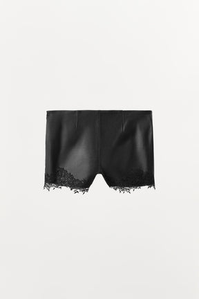 Leather Lace Shorts