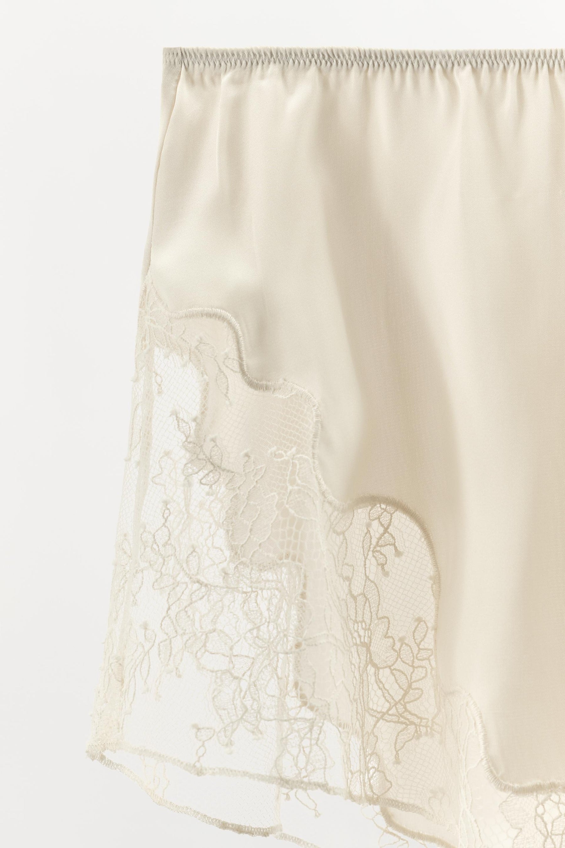 SATIN LACE TRIM SHORTS