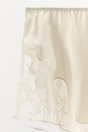 SATIN LACE TRIM SHORTS