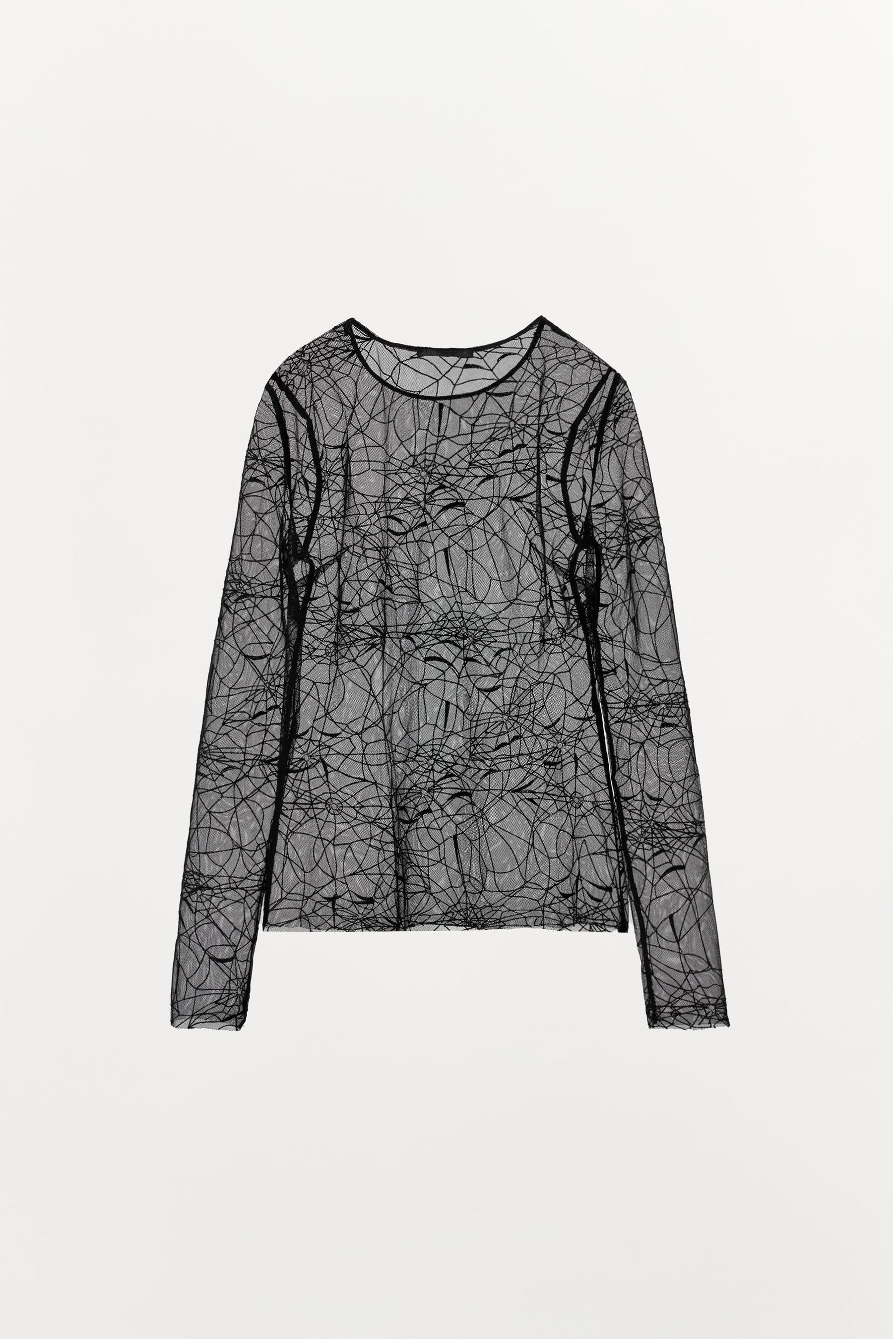 SEMI-SHEER SPIDER WEB TOP