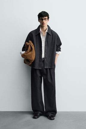 RELAXED FIT DENIM OVERSHIRT - Image 1