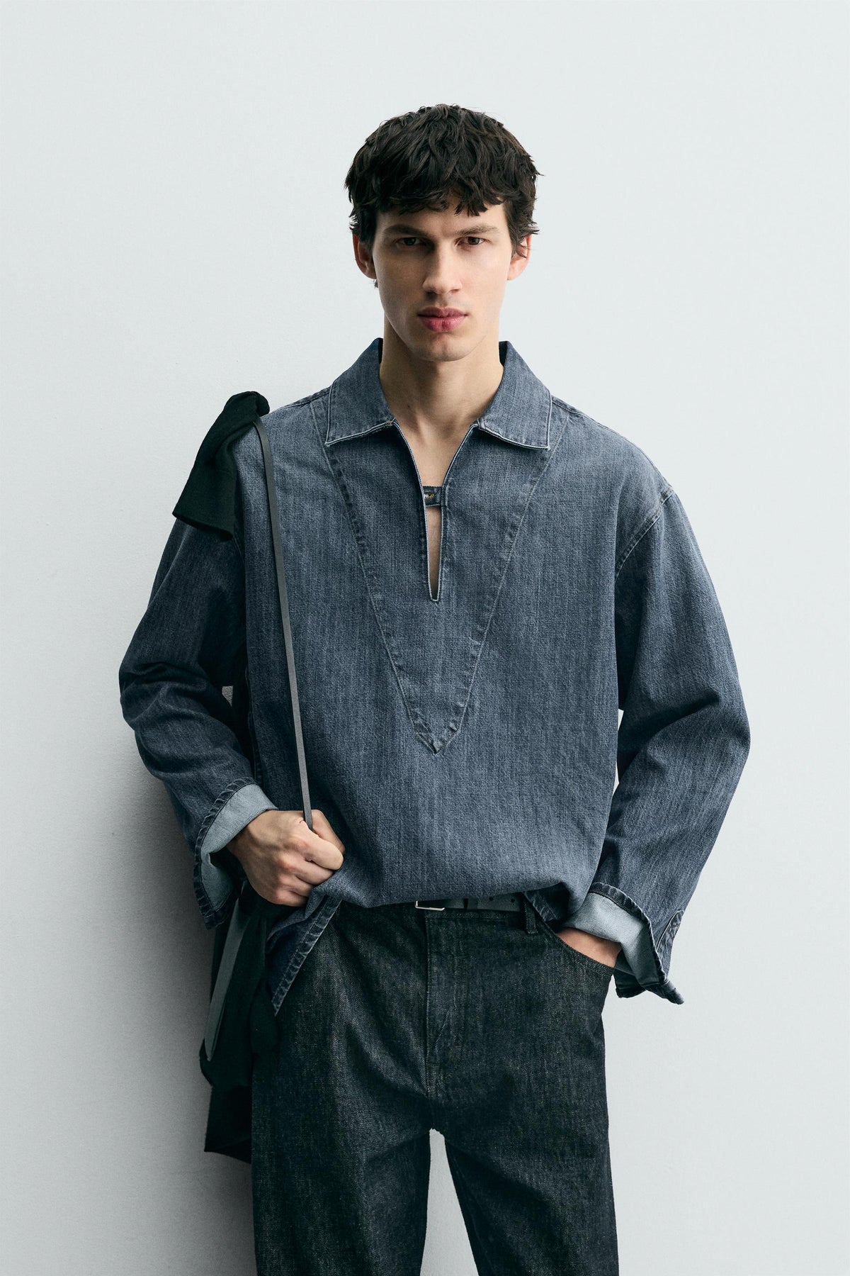 WASHED DENIM OVERSHIRT - Image 2