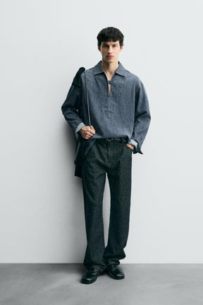 WASHED DENIM OVERSHIRT - Image 1