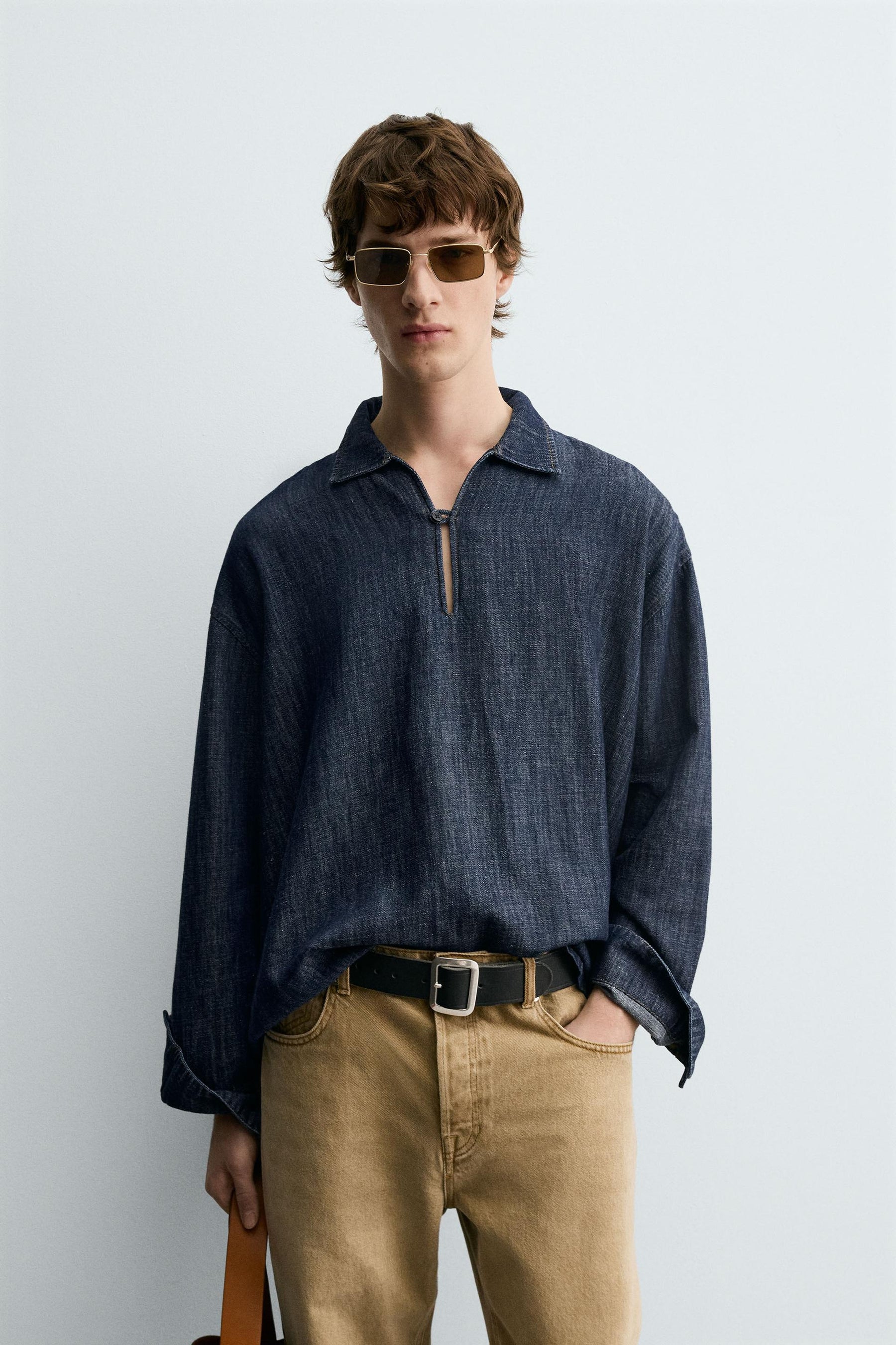 DENIM COTTON-LINEN SHIRT - Image 2