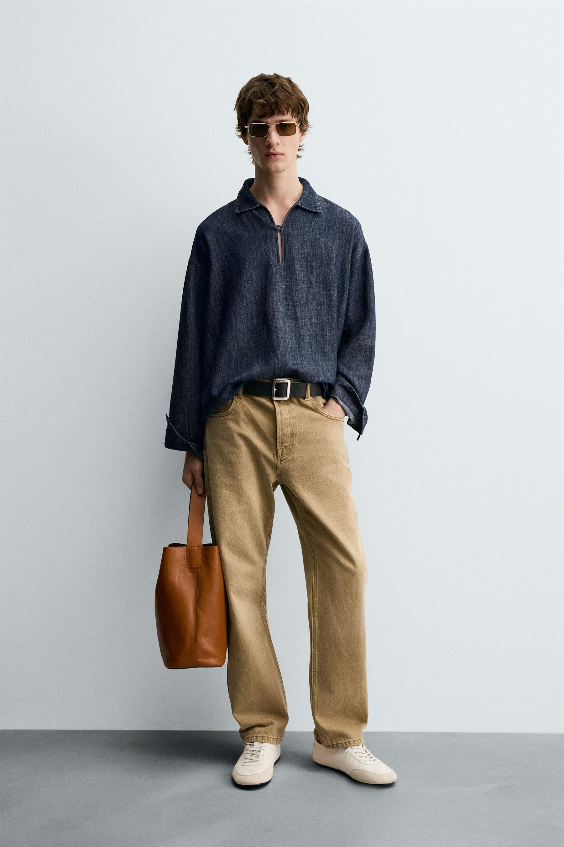 DENIM COTTON-LINEN SHIRT - Image 1