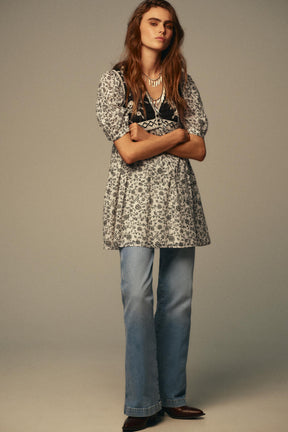 FLORAL PRINT COMBINED SHORT DRESS - Image 6