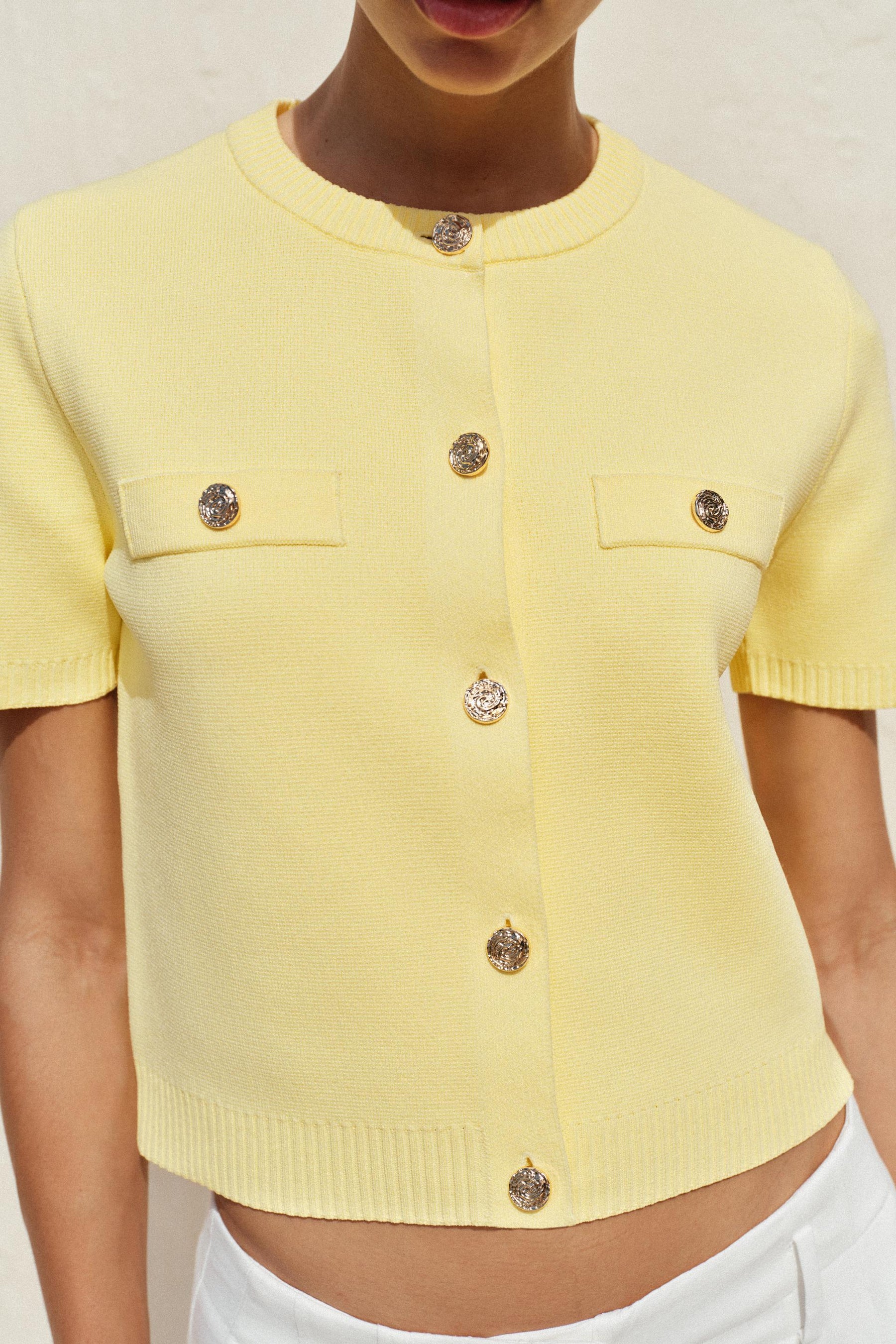 SHORT SLEEVE KNIT CARDIGAN - Image 3