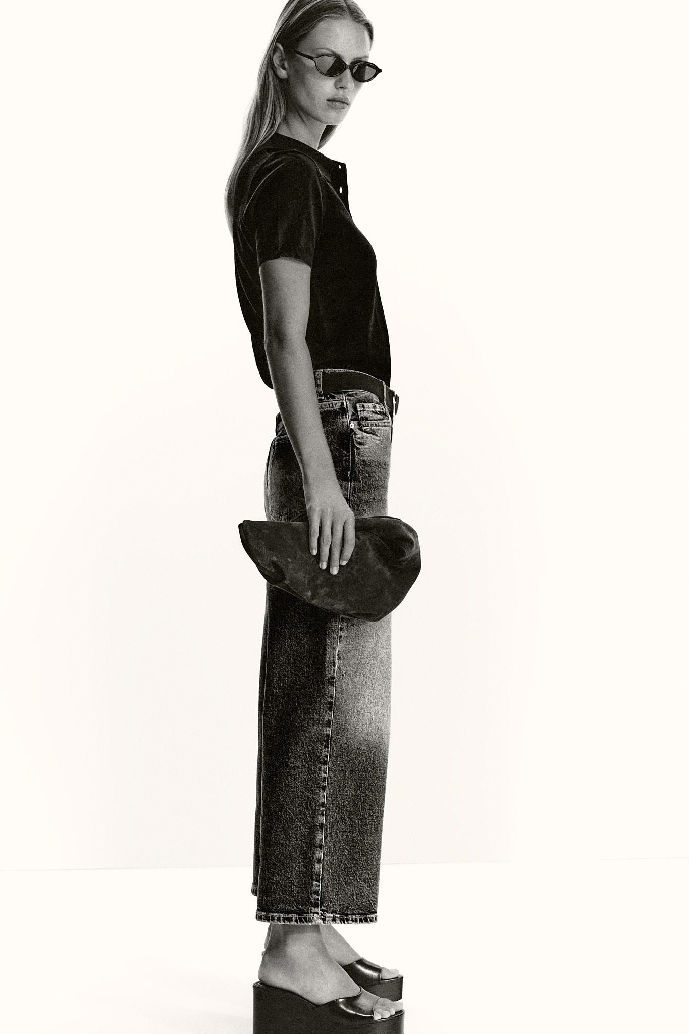 High-waist belted culottes