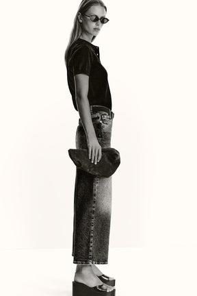 High-waist belted culottes