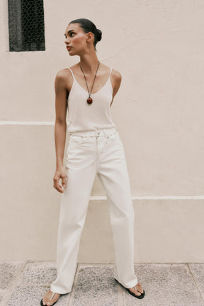 Pearlescent Belted Jeans