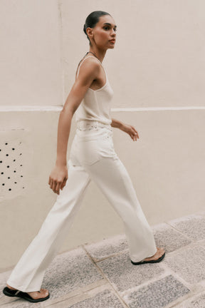 Pearlescent Belted Jeans