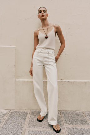 Pearlescent Belted Jeans