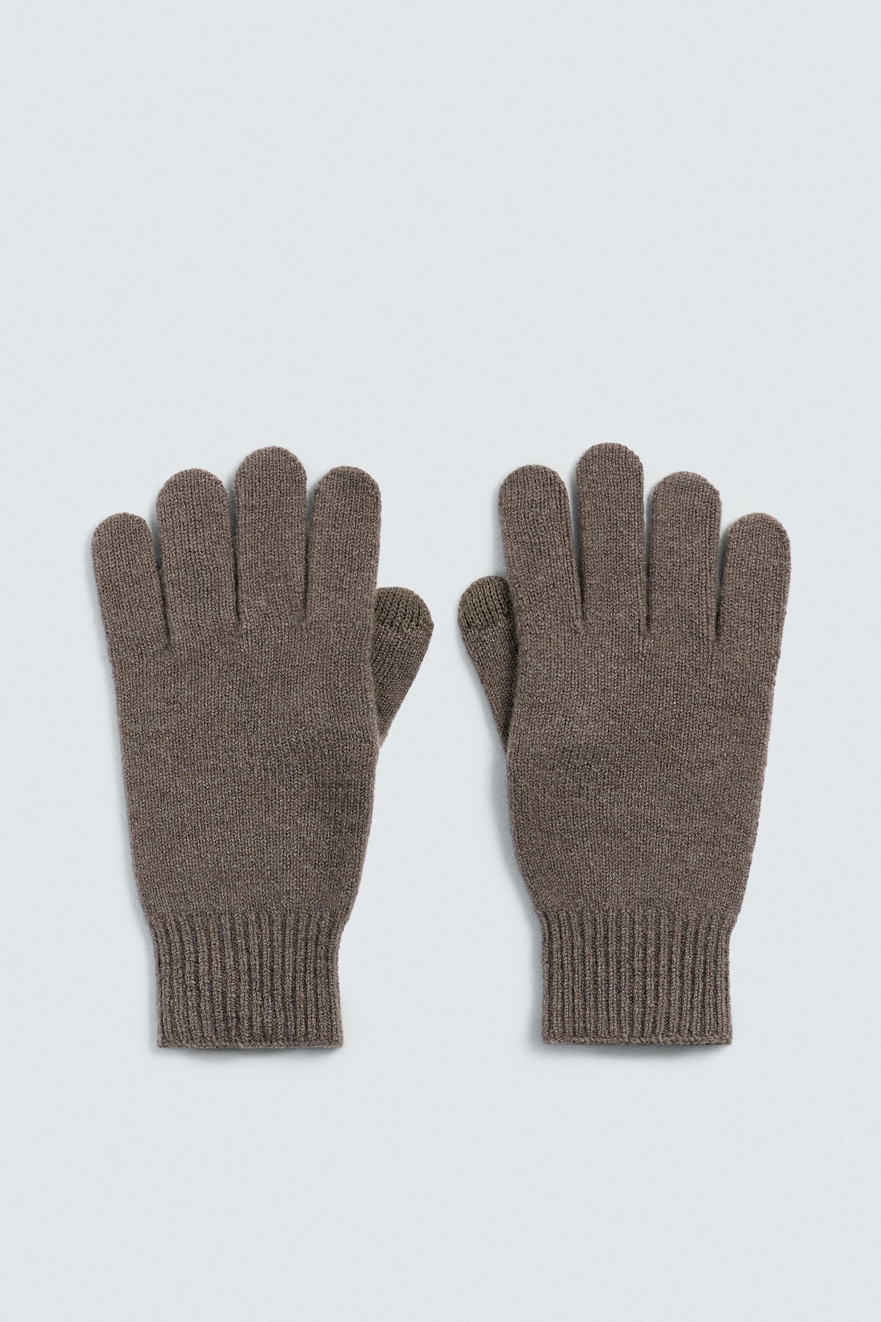 KNITTED WOOL BLEND GLOVES - Image 1
