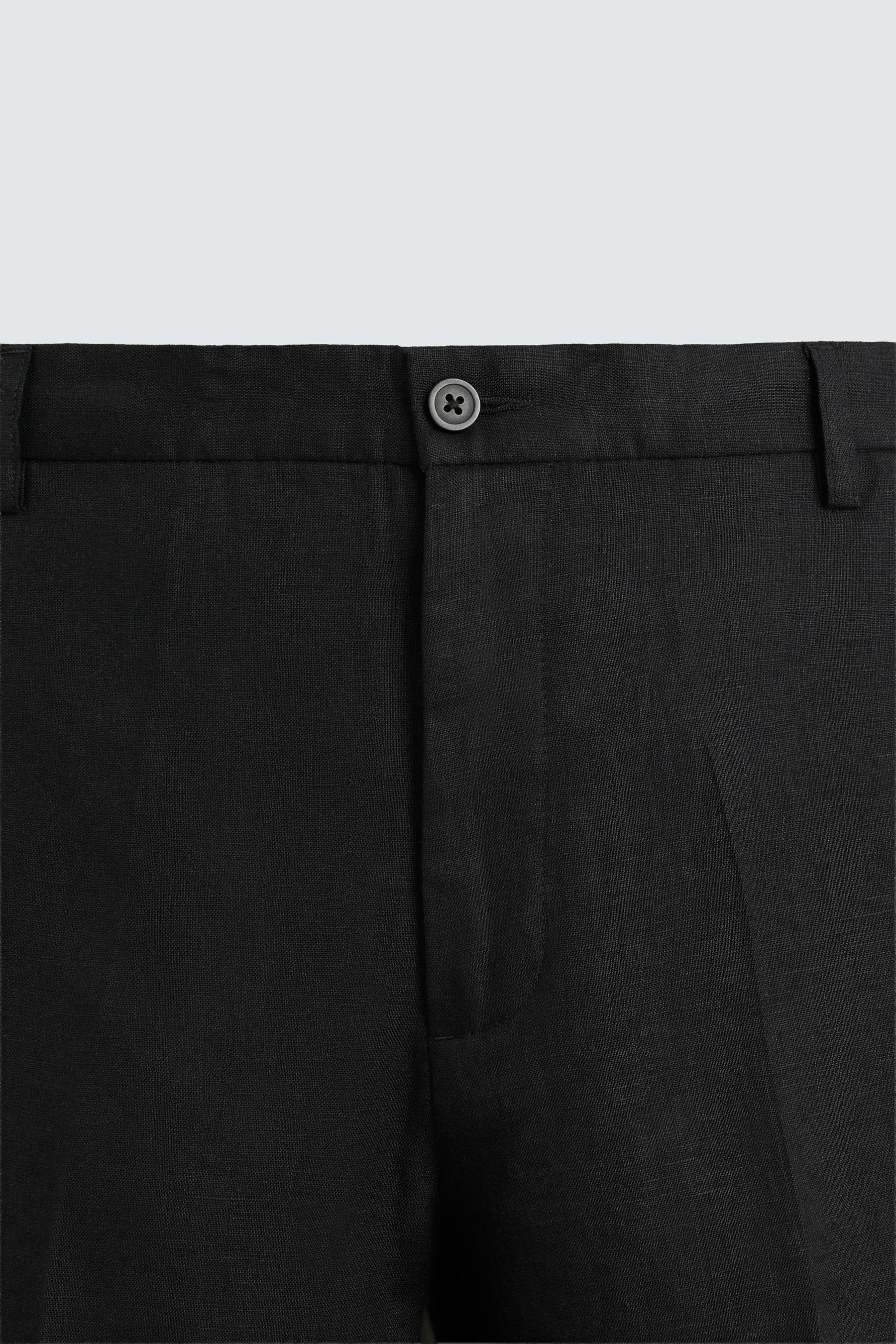REGULAR FIT LINEN TROUSERS - Image 8