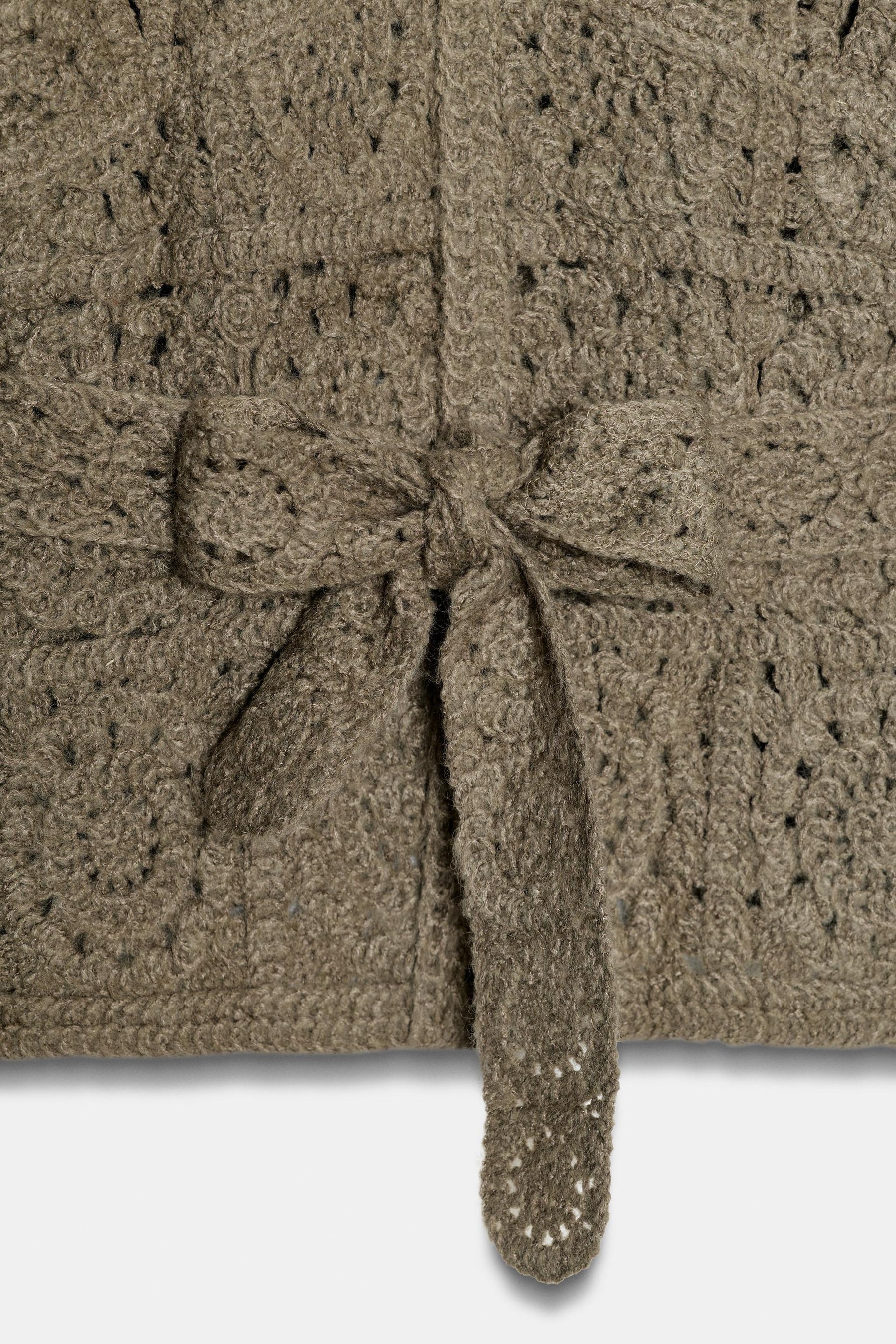 Belted knit cardigan