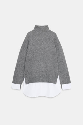 Poplin Mix Pullover 