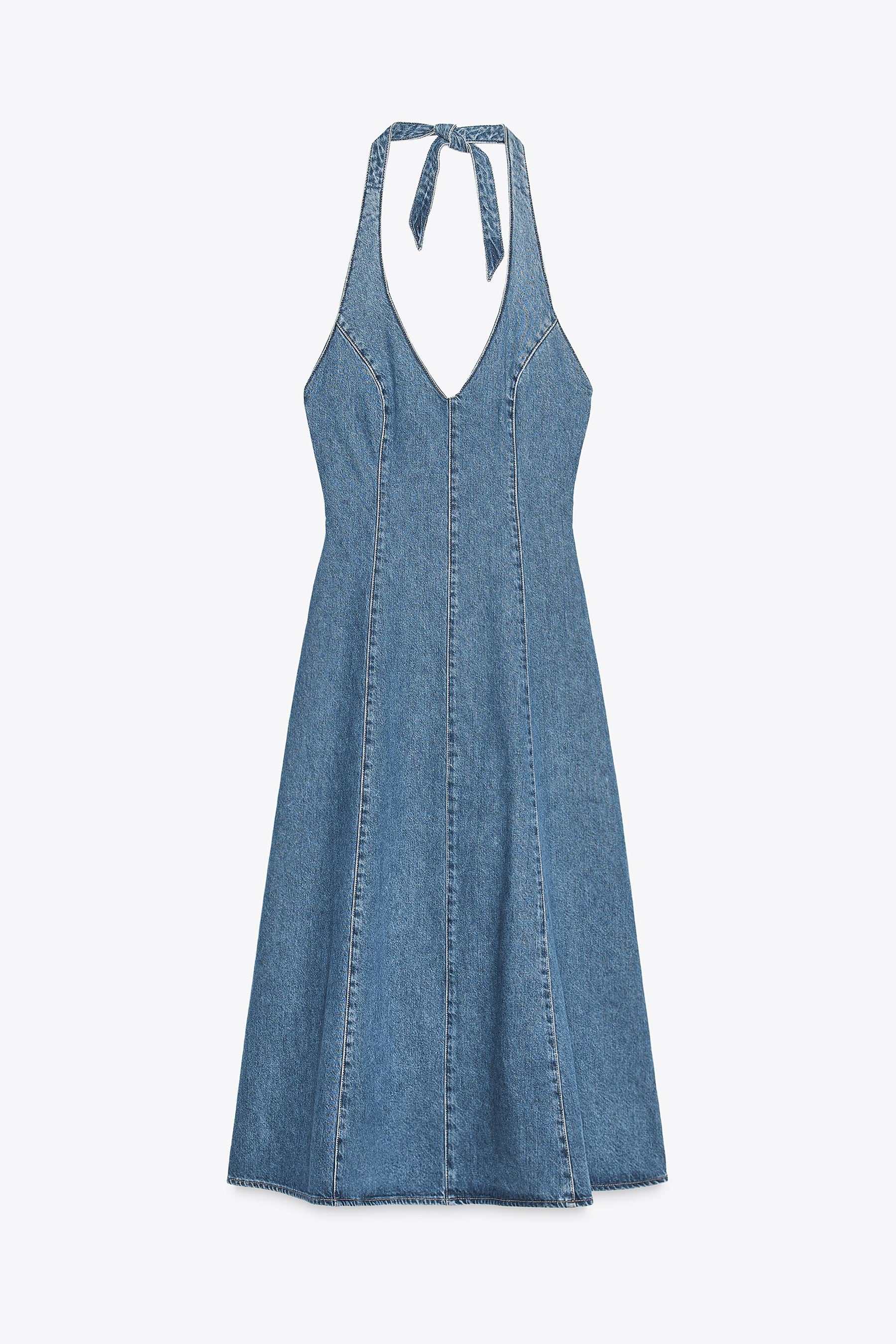 TRF HALTER DENIM DRESS - Image 6