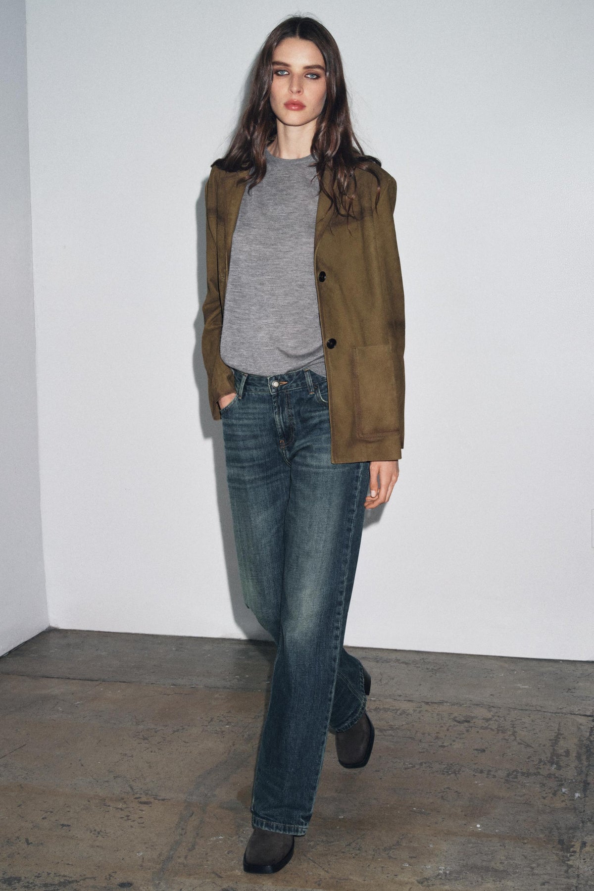 OVERSIZED SUEDE LEATHER JACKET - Image 1