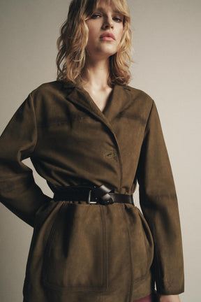 Oversized Suede Leather Jacket