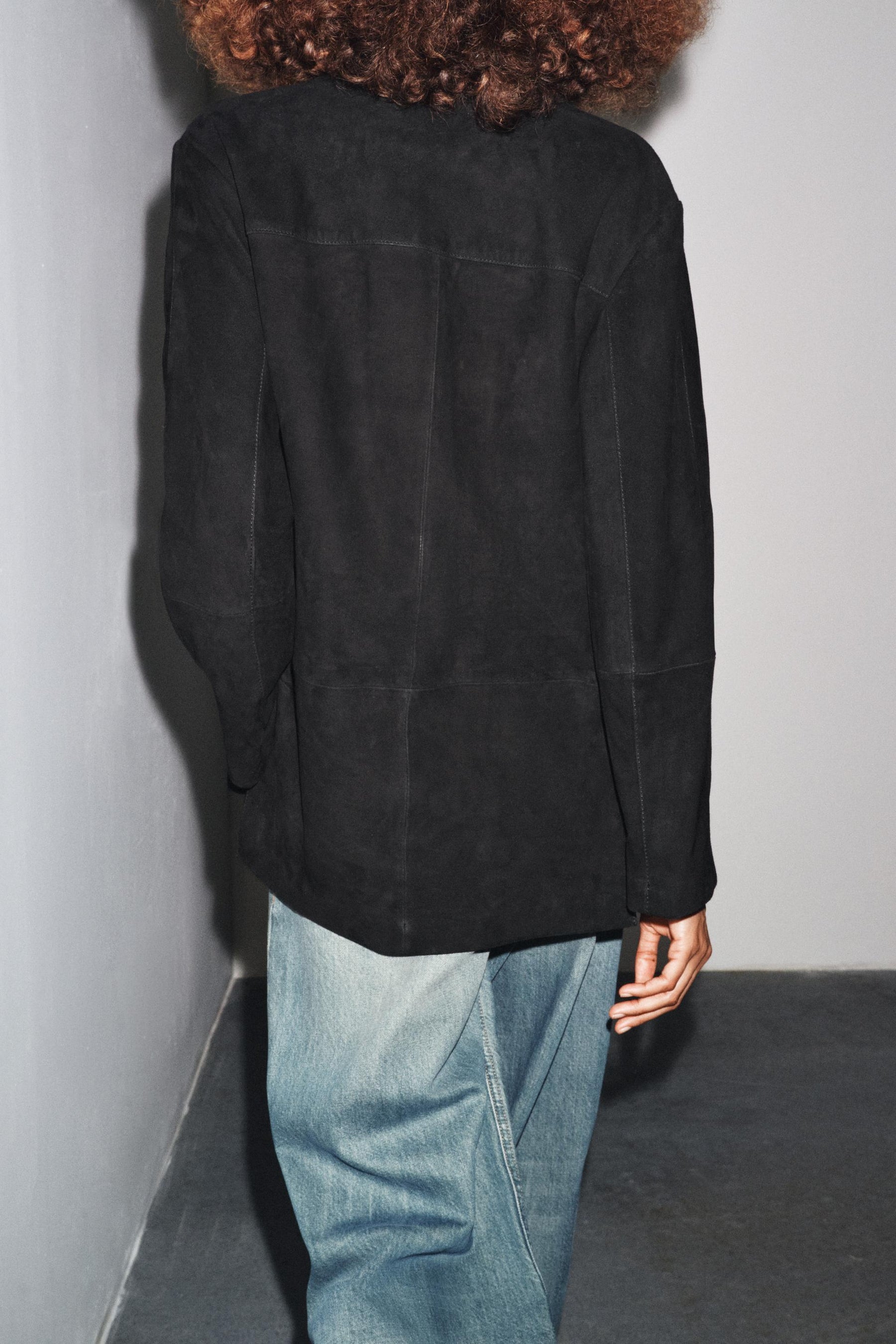 Oversized suede limited jacket