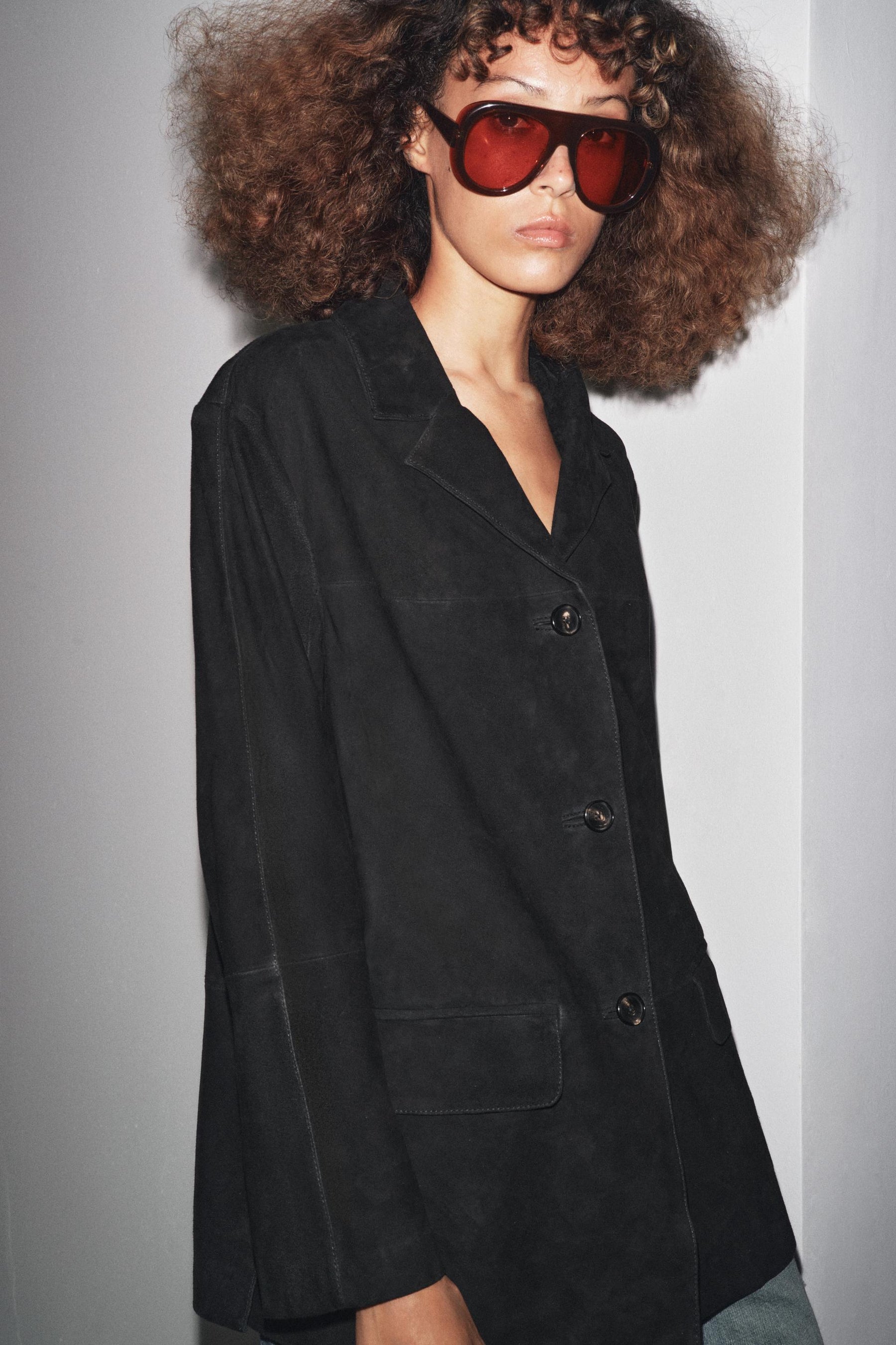 Oversized suede limited jacket