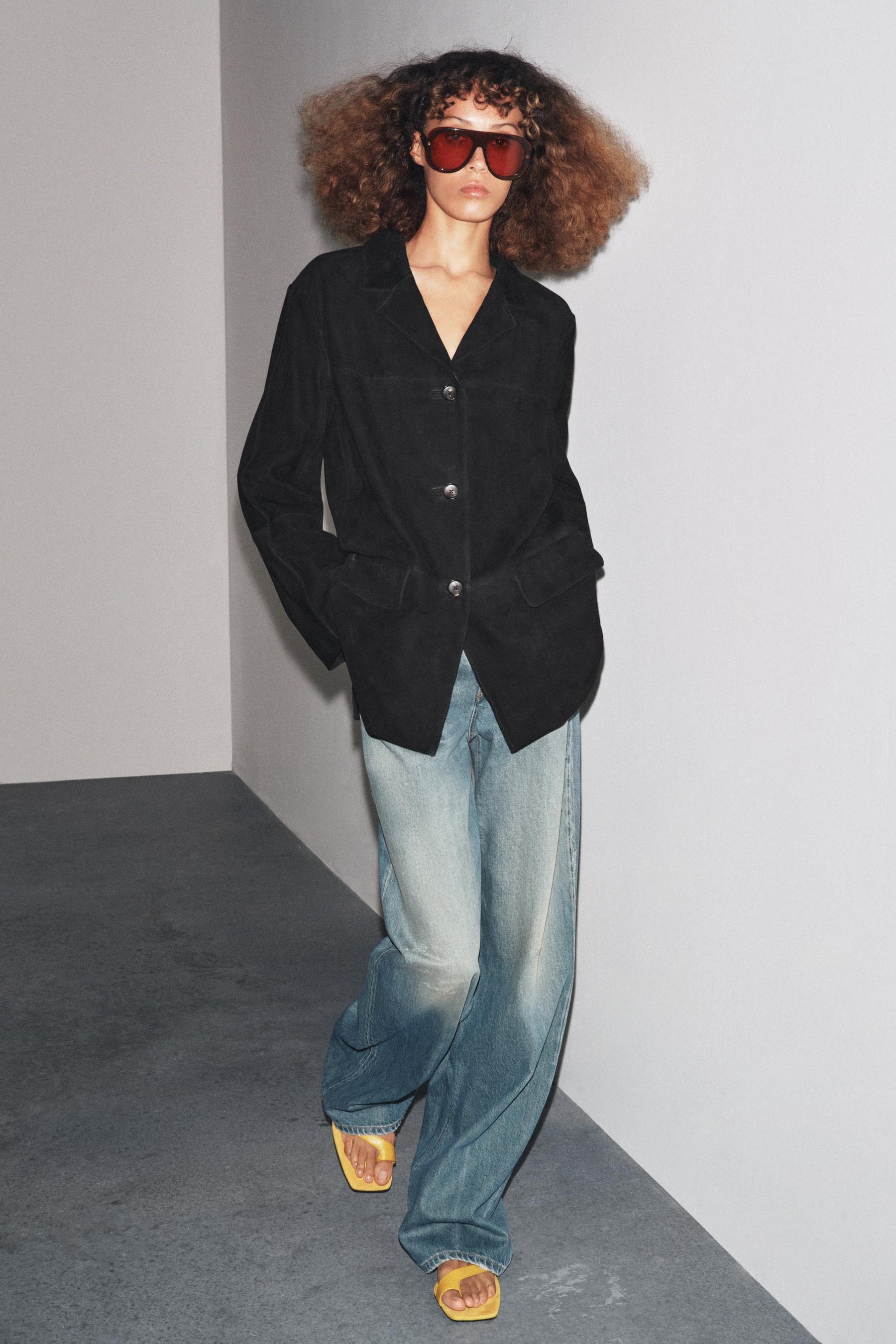 Oversized suede limited jacket