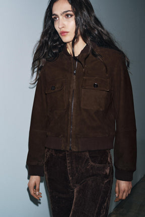 SUEDE LEATHER BOMBER JACKET - Image 2