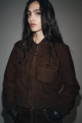 SUEDE LEATHER BOMBER JACKET - Image 6