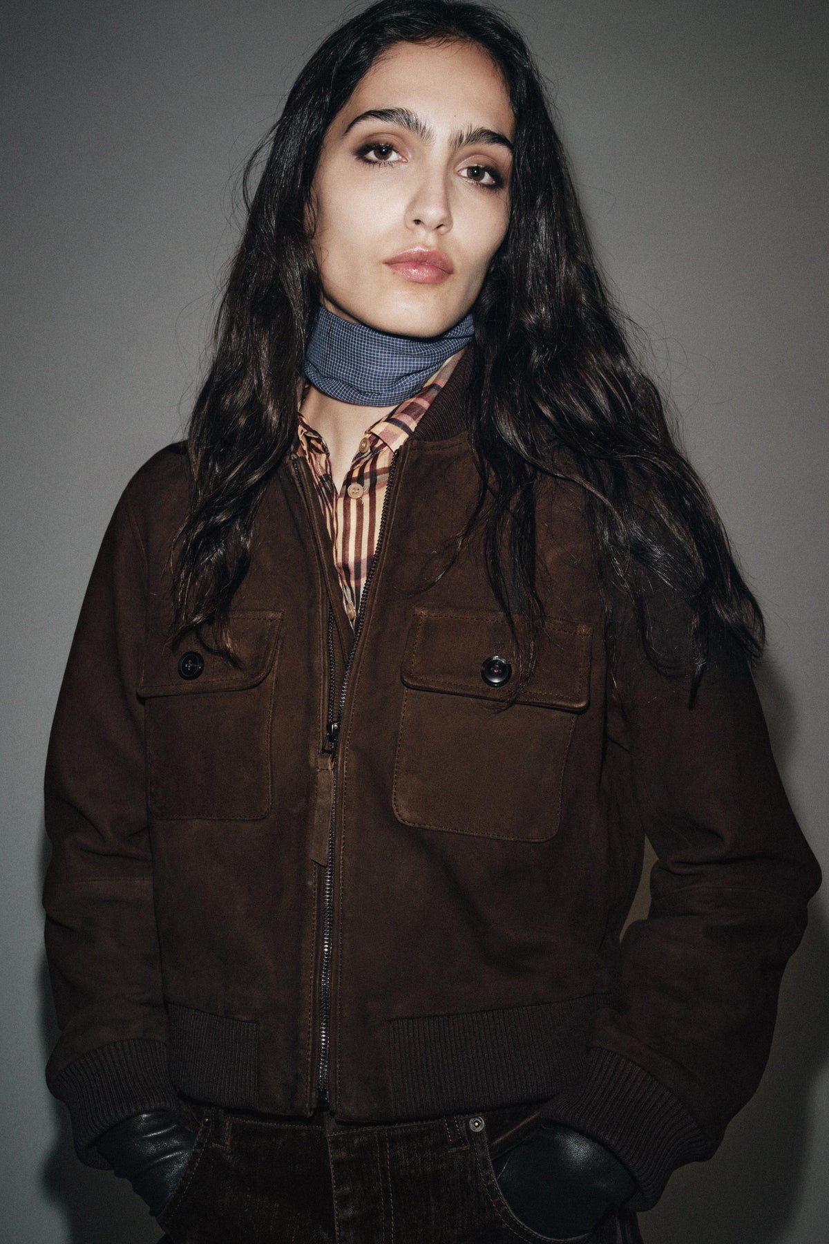 SUEDE LEATHER BOMBER JACKET - Image 1