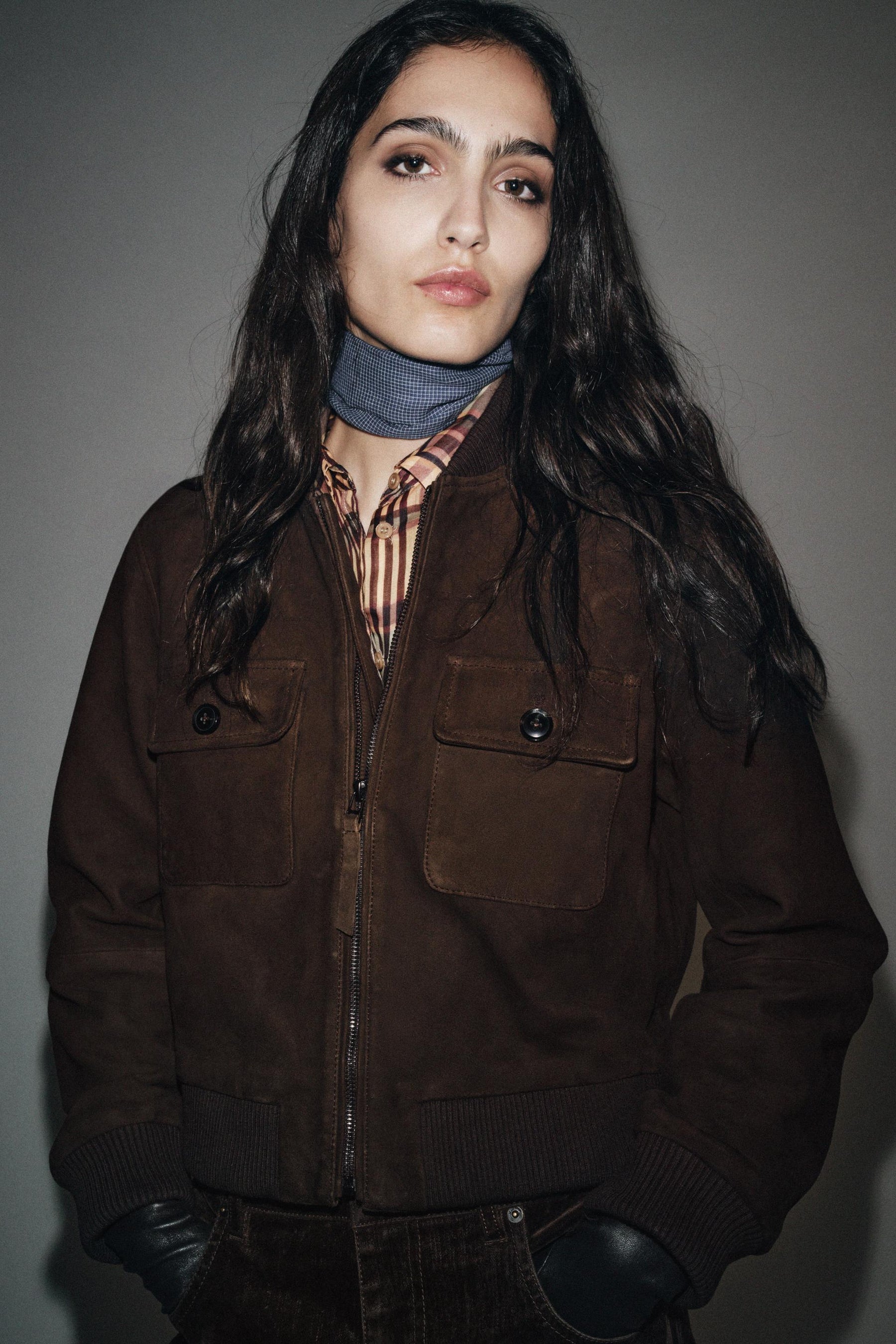 SUEDE LEATHER BOMBER JACKET - Image 1