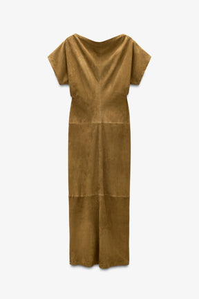 Suede Draped Leather Dress