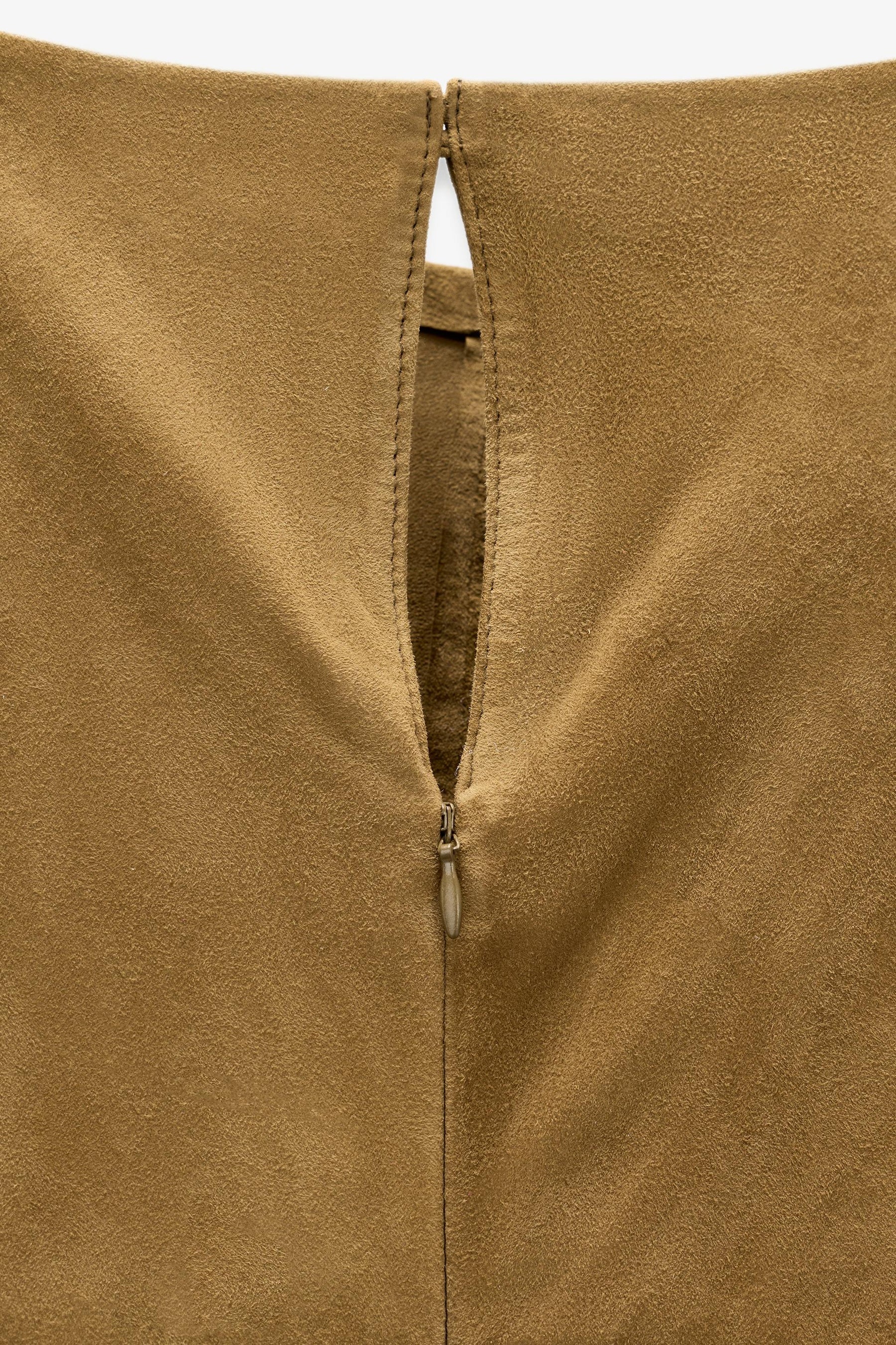 Suede Draped Leather Dress