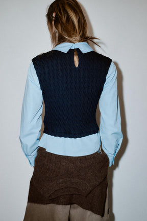 CONTRAST POPLIN SHIRT