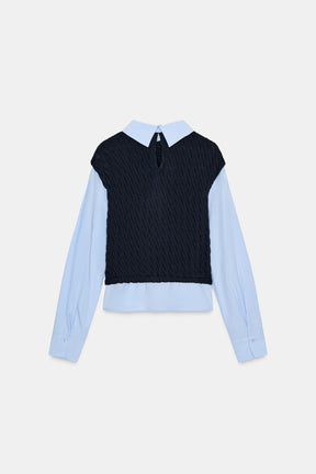 CONTRAST POPLIN SHIRT