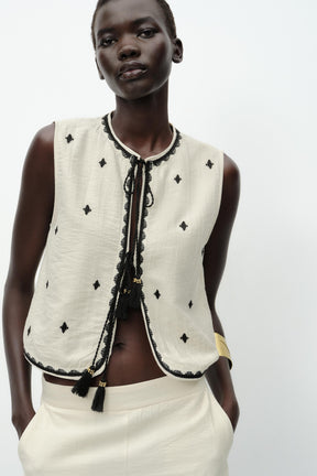TASSEL EMBROIDERED GILET - Image 2
