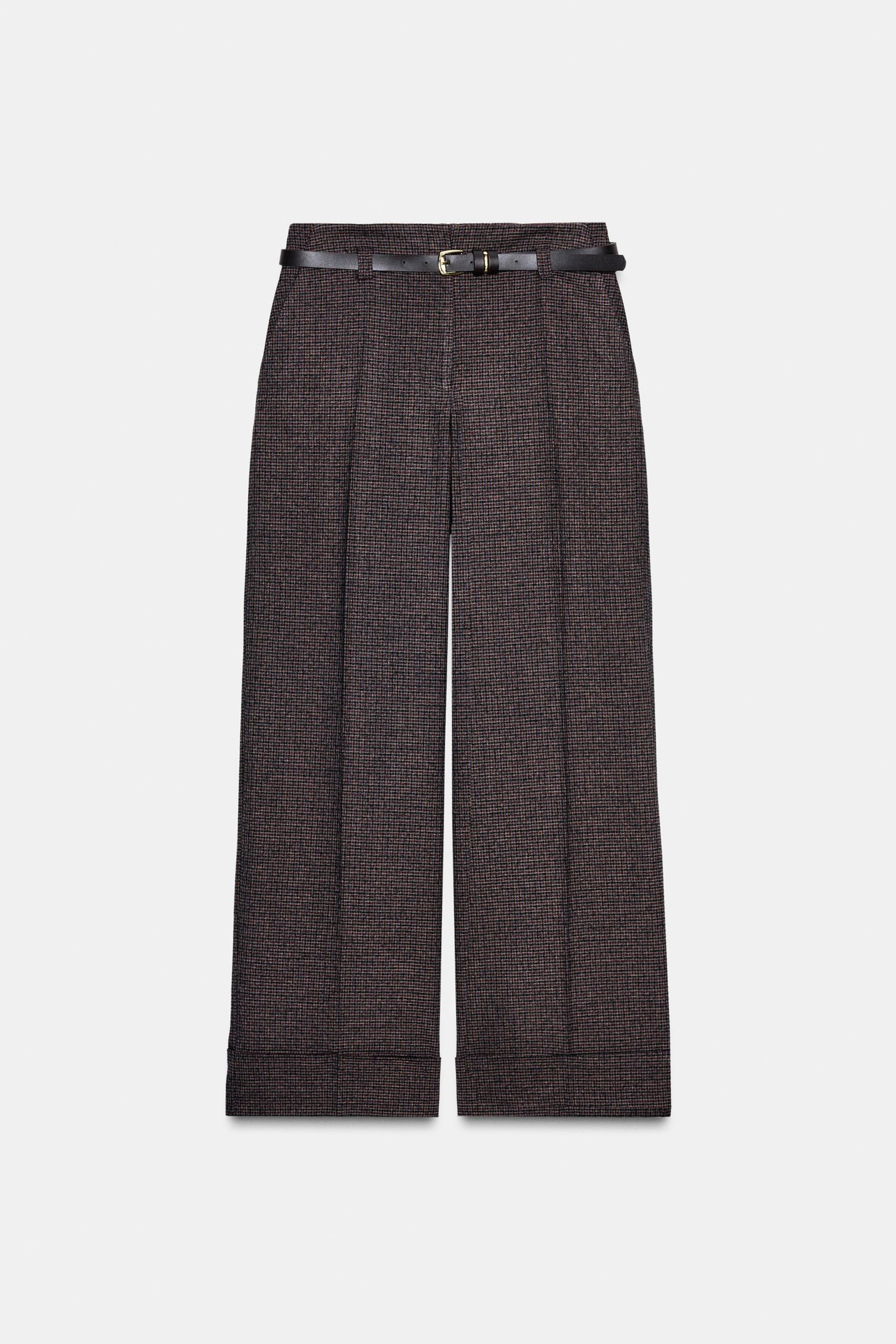 Houndstooth Trousers with Belt
