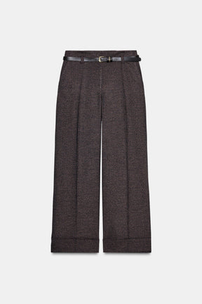 Houndstooth Trousers with Belt