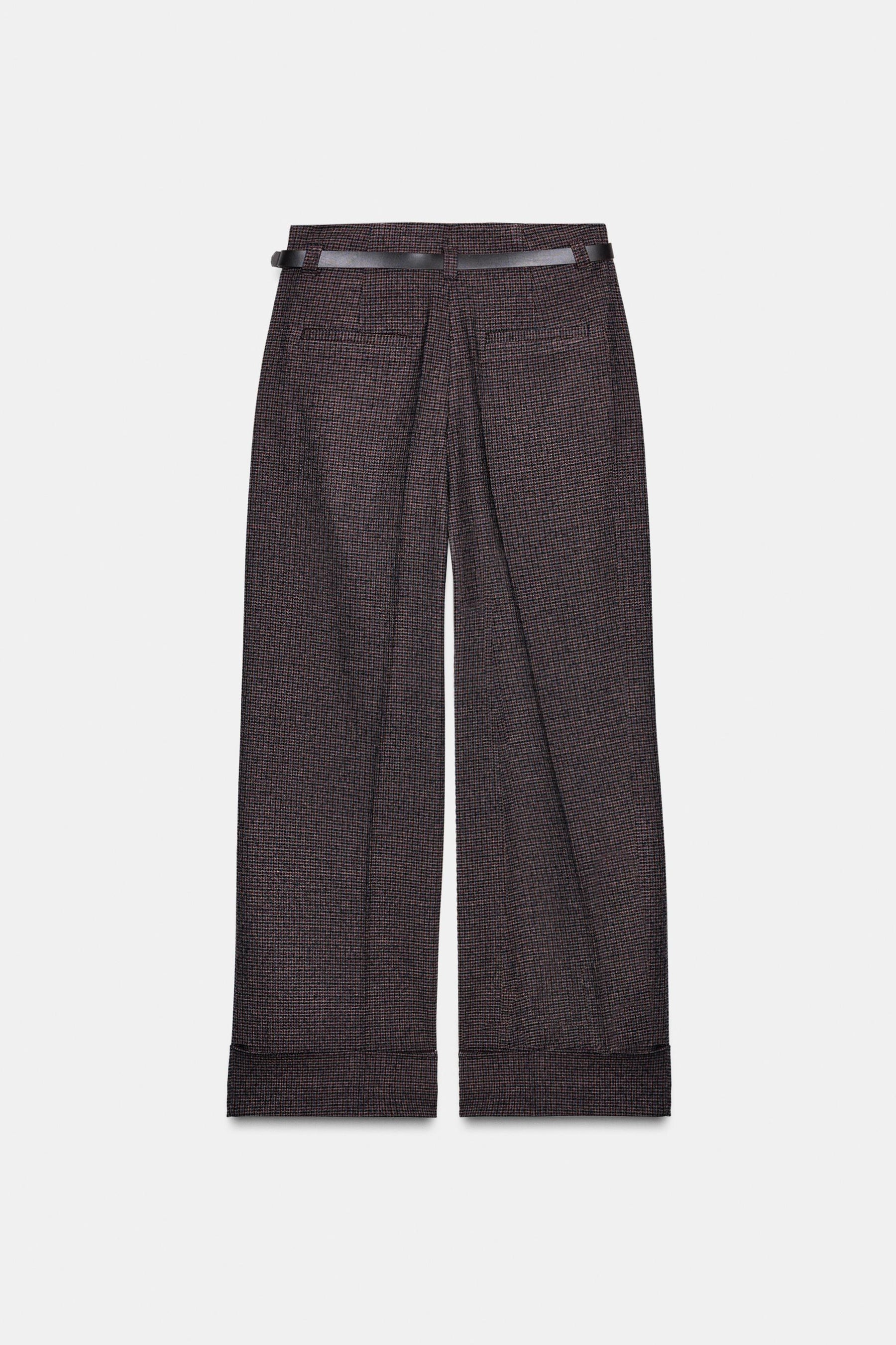Houndstooth Trousers with Belt