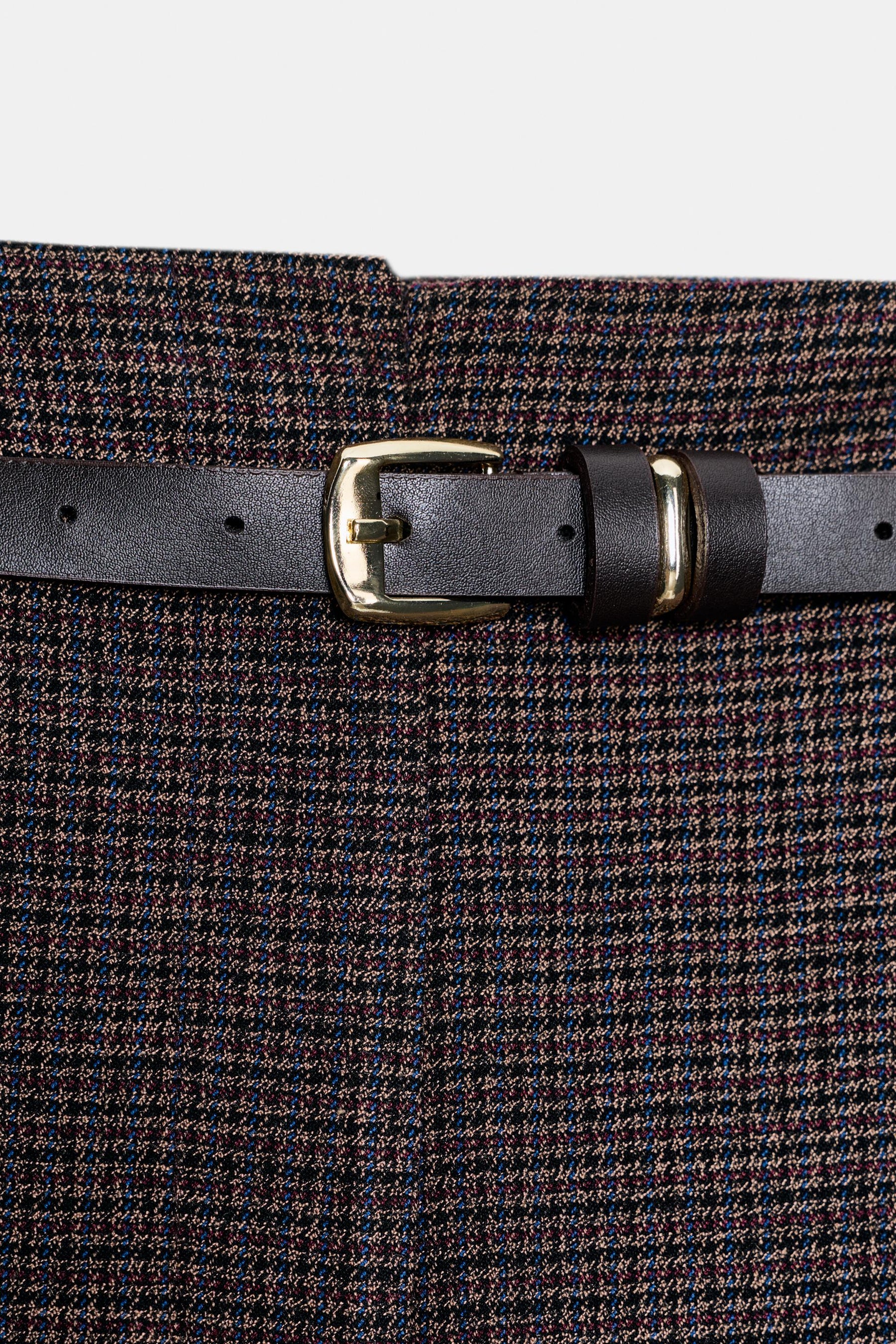 Houndstooth Trousers with Belt