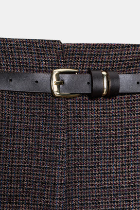 Houndstooth Trousers with Belt