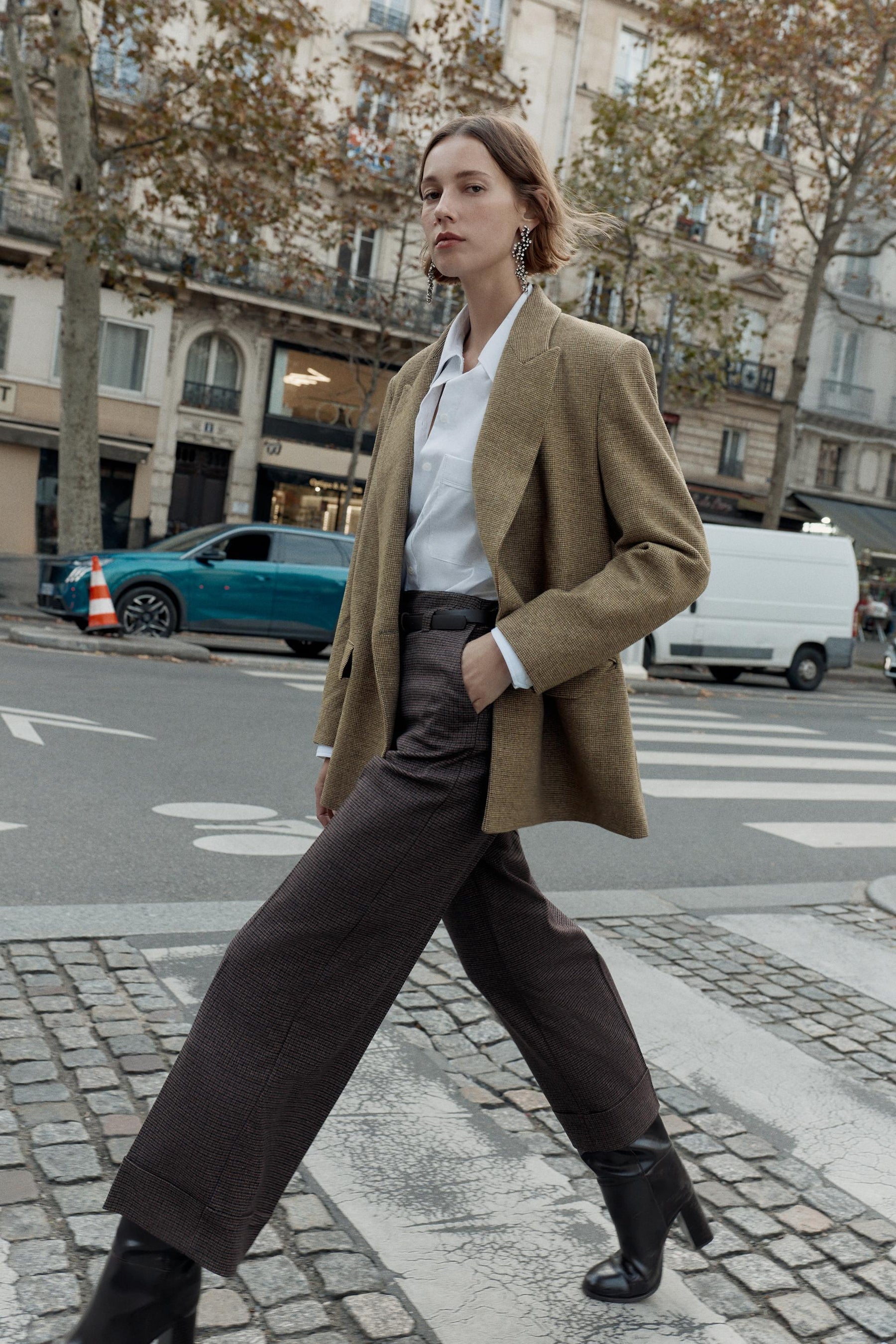 Houndstooth Trousers with Belt