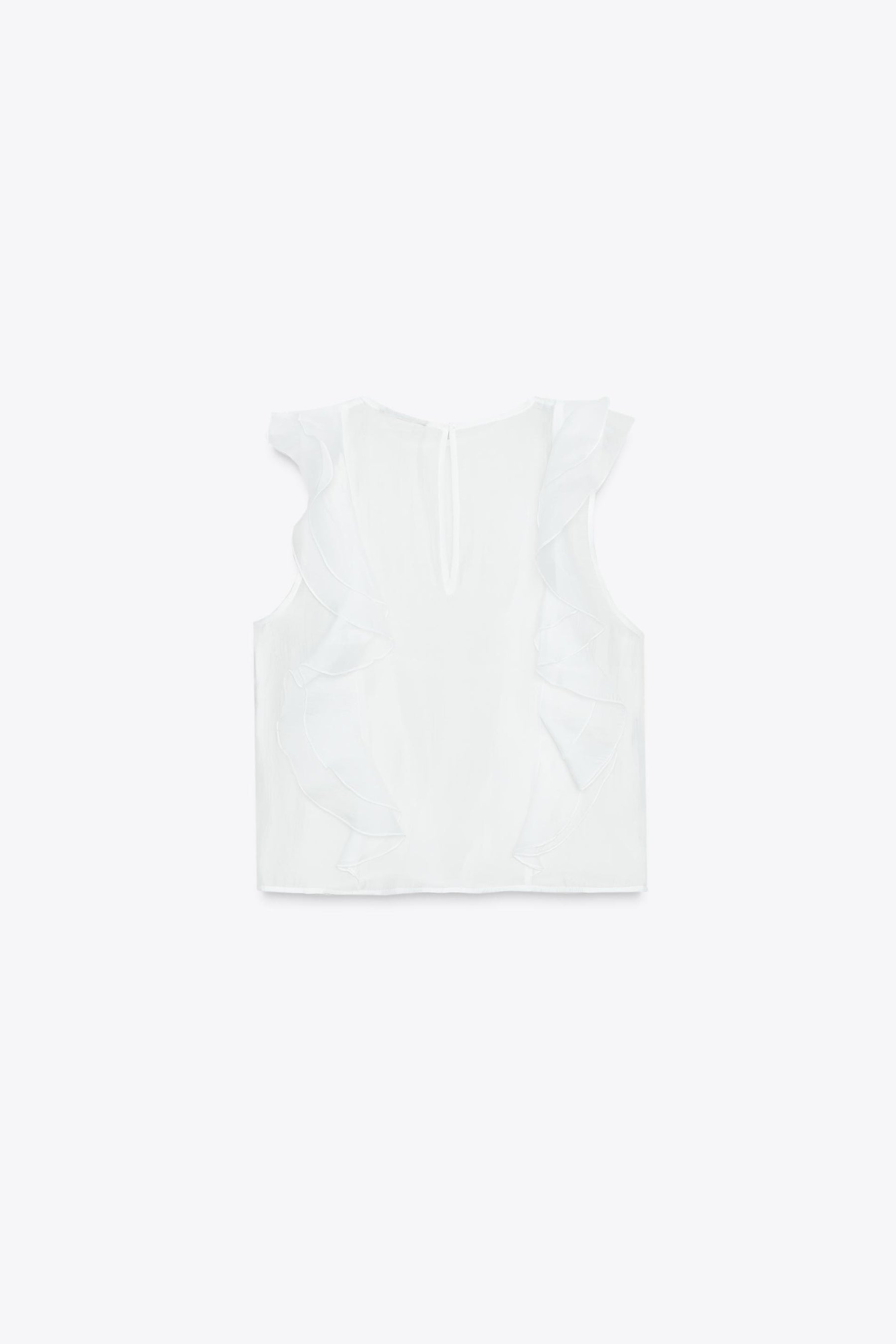 Ruffled Semi-Sheer Blouse