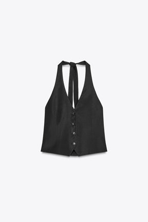 Waistcoat Top with Halter