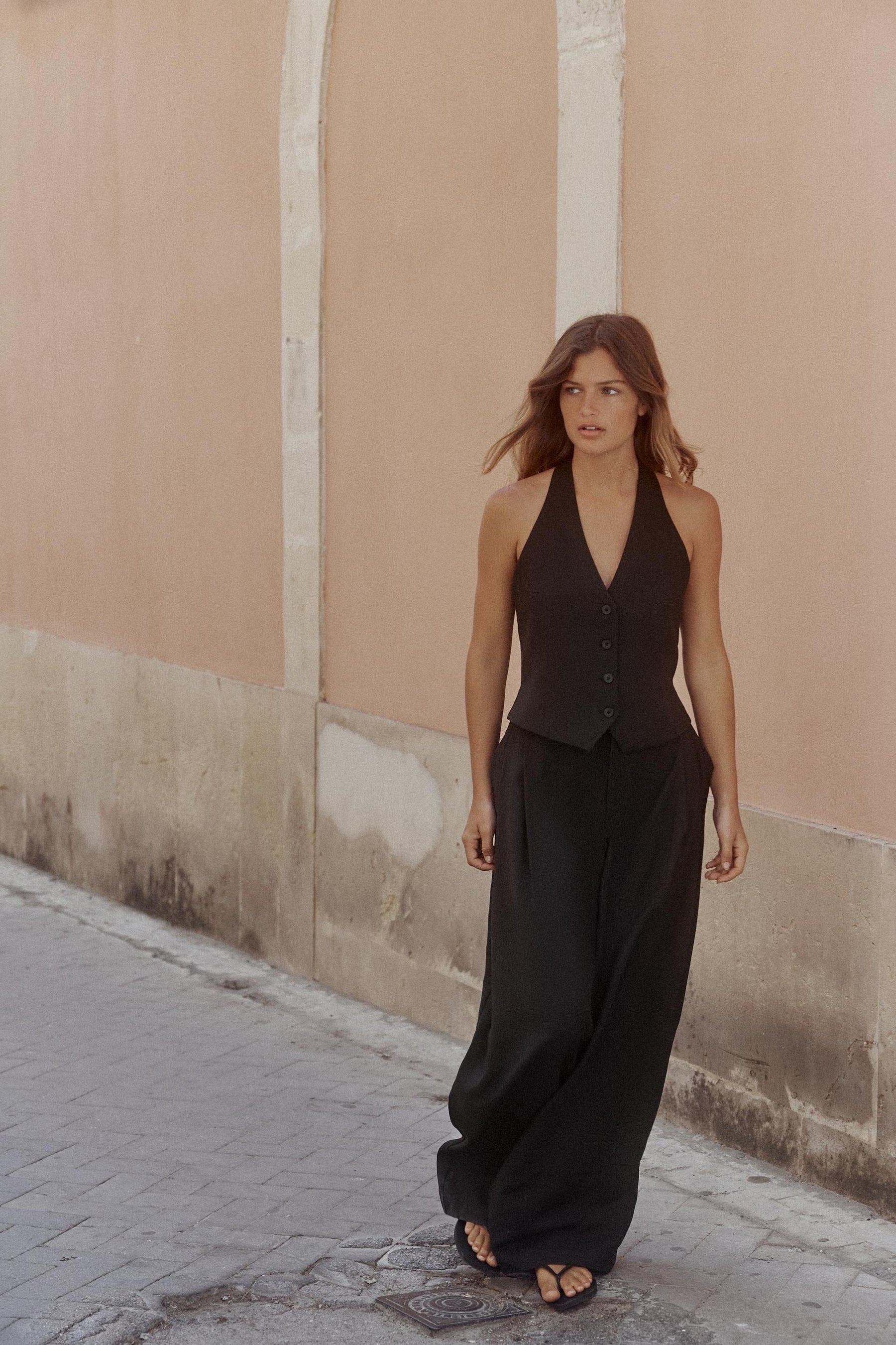 Waistcoat Top with Halter