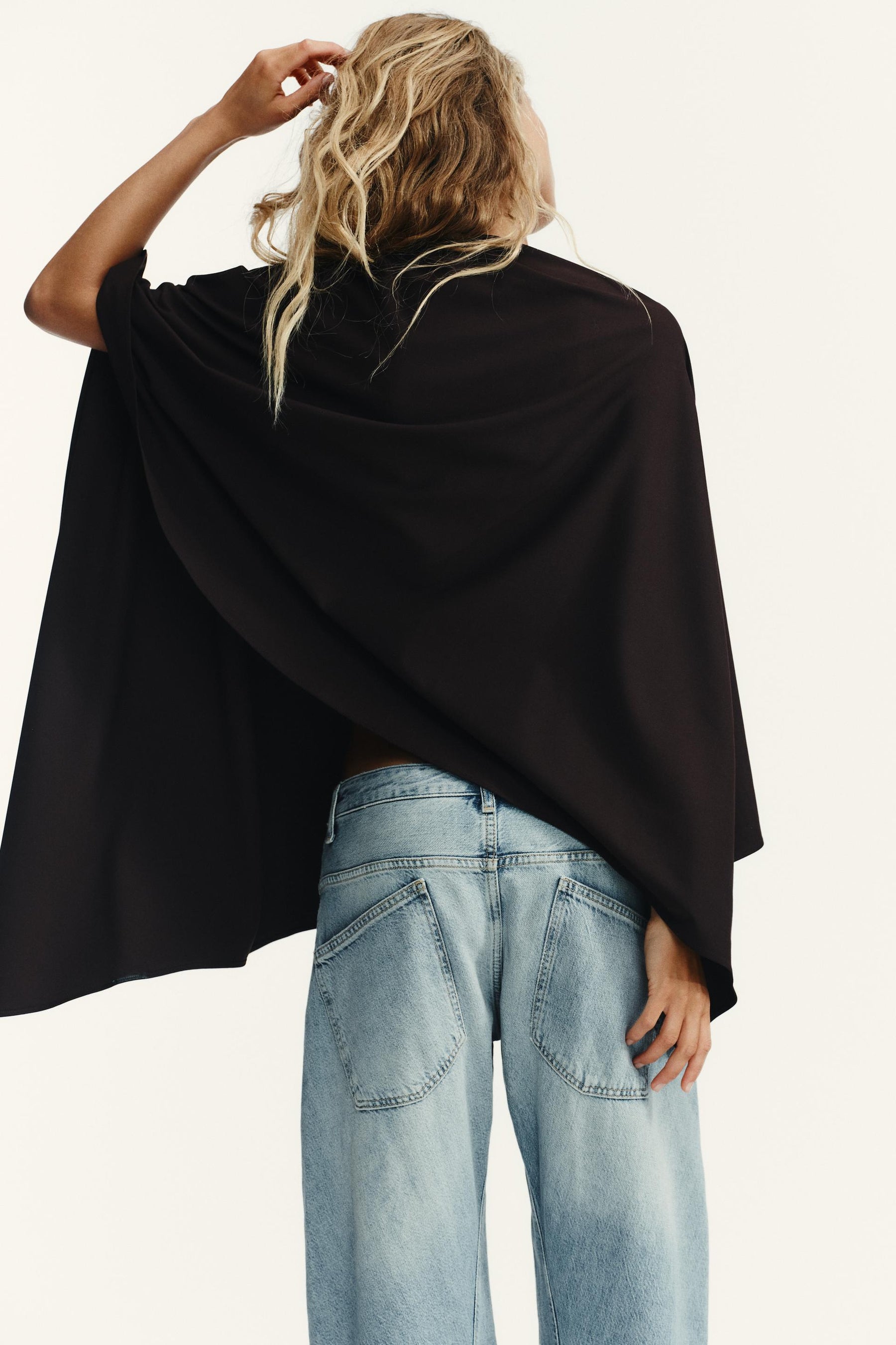 ASYMMETRIC BUTTON CAPE