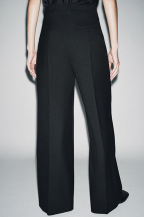 Wide-leg wool trousers