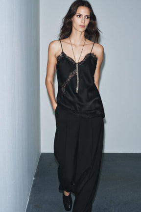 Wide-leg wool trousers