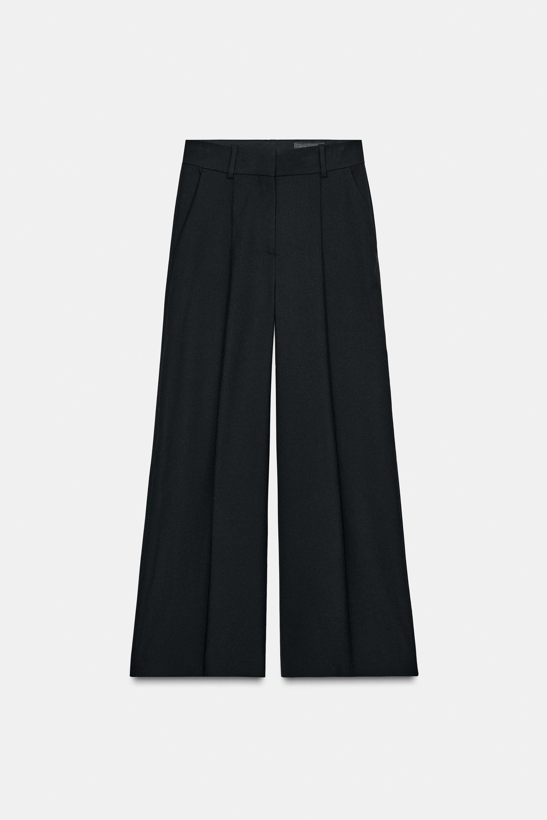 Wide-leg wool trousers