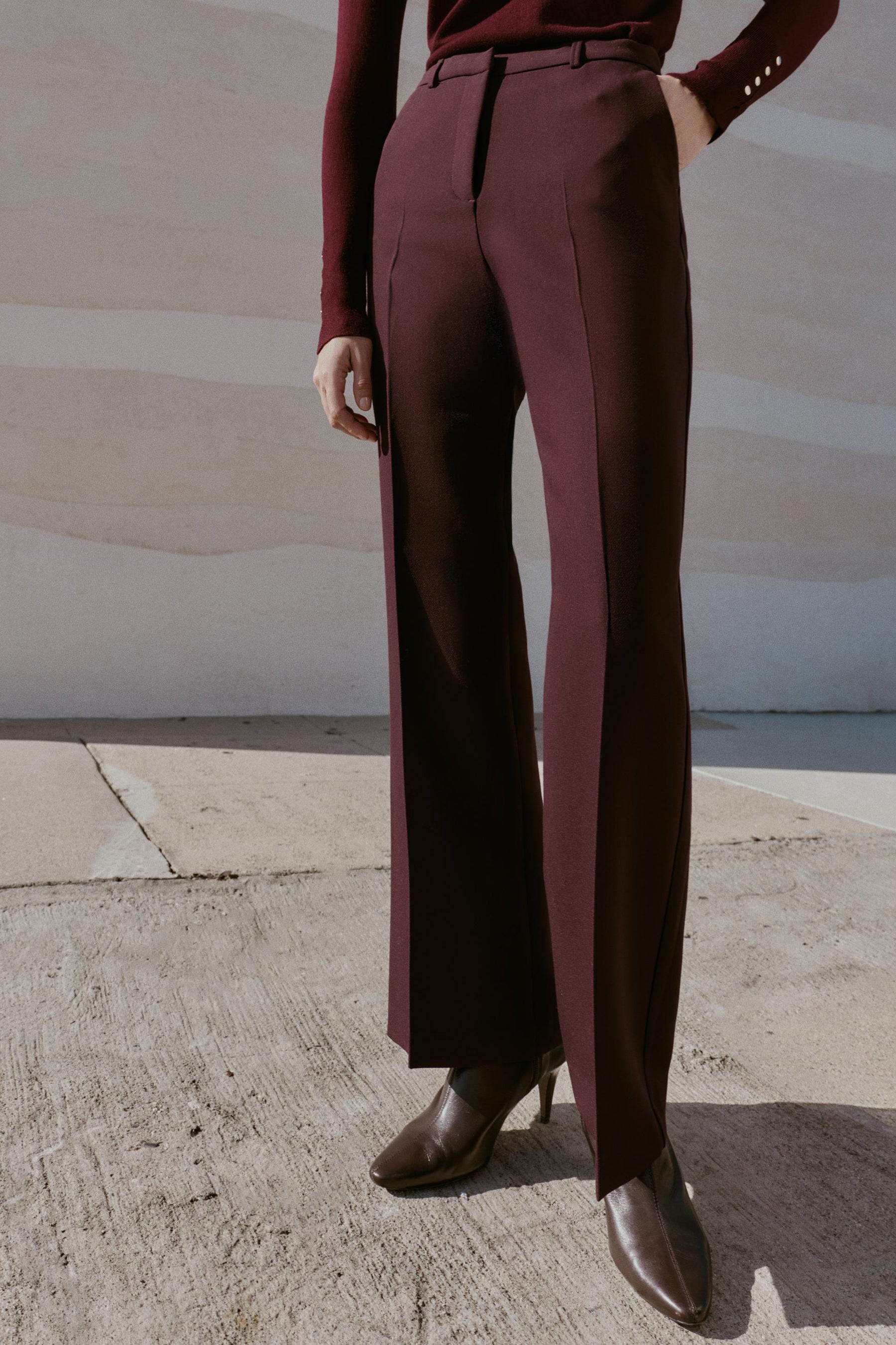 Straight-Leg High-Waist Trousers